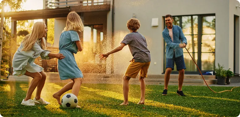 Children Playing in backyard - Mortgage calculators