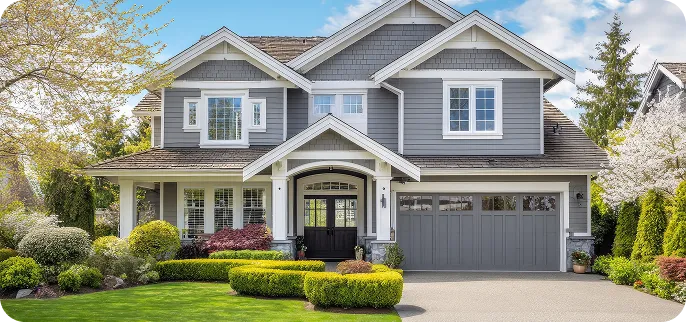 Grey single family home - FHA Mortgage