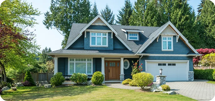Single Family home with blue exterior